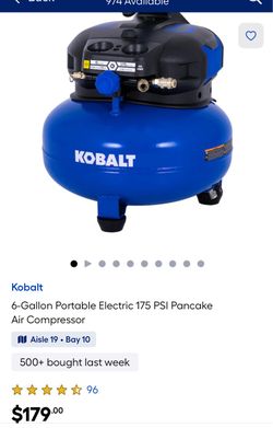 Kobalt 6 Gallon compressor (light used)