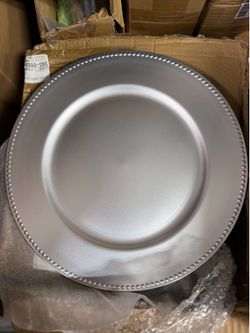 100Pcs Silver Charger Plates Bulk Wedding - 13" Premium Silver Chargers for Dinner Plates, Decorative Charger Plates for Events & Parties