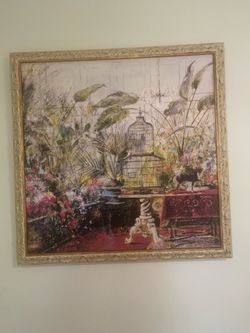 Painted, canvas print.