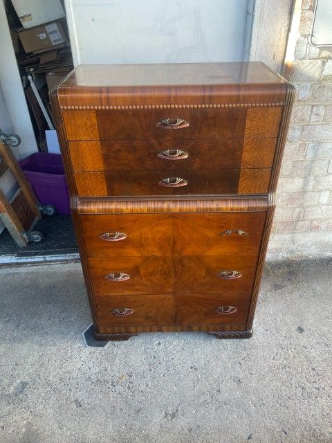 Large Antique Art Deco Dresser Chest Of Drawers 55 By 34 By 20