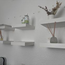 White IKEA Floating Shelves