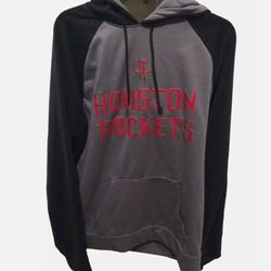 Adidas Houston Rockets Hooded Sweatshirt Mens Small Gray/Black Hoodie Climawarm

