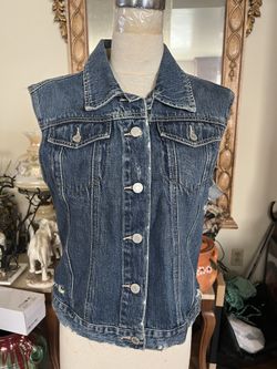 GAP Jacket Vest Womens Small Blue Denim Jean Sleeveless