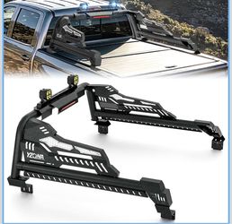 Sport Roll Bar for Pickup Trucks, Adjustable 56"-64" Bed Chase Rack w/LED Lights Compatible with Silverado/Sierra 1500, Toyota Tundra, Nissan Titan/Fr