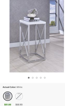 Glossy white silver table - pickup 33032