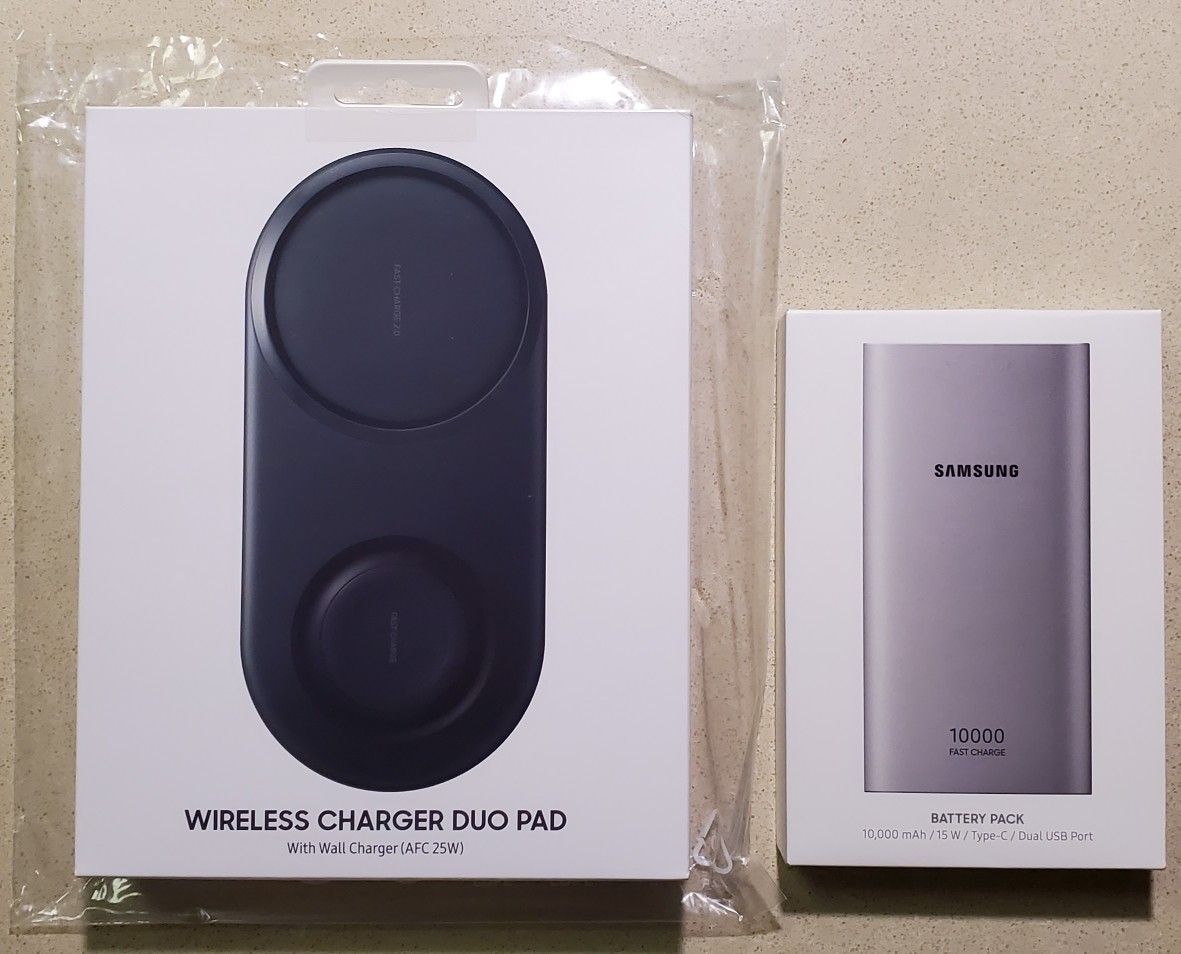 2019 Latest Samsung Wireless charger DUO and 10,000 mAh Fast Charge Battery Pack Combo!