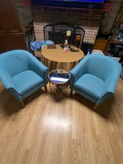 2 Aqua Blue Arm Chairs