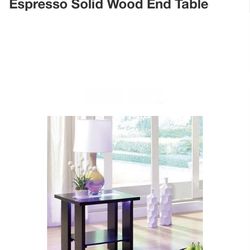 Furniture of America Ceal Modern Espresso Solid Wood End Table With LED Lights