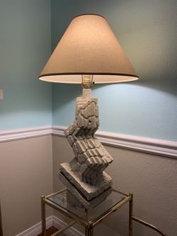 Vintage post modern zig zag lamps, super rare! Large and heavy duty