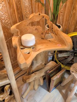 Live Edge Teak Root Wood Chair