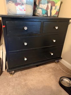 Black solid wood dresser (small)