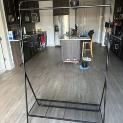lack Metal Clothing Rack w/ Bottom Shelf – MOVING OUT SALE
