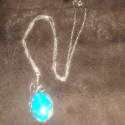 Silver Chain With Stone