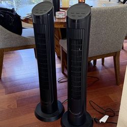Two (2) OmniBreeze Tower Fans