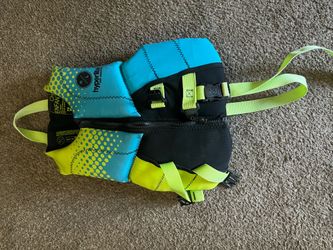 Hyperlite Neon Yellow and Blue Child Life Vest Jacket