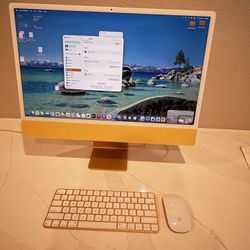 24” Retina 2021 iMac with keyboard and mouse
