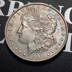AU 1898 (P) Morgan Silver Dollar 