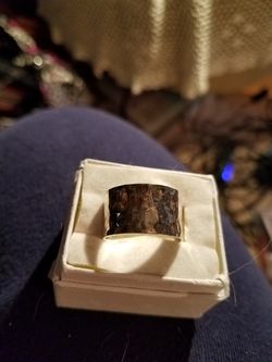 Wide sterling silver band