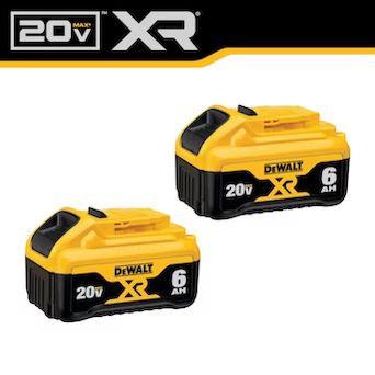 BRAND NEW UNOPENED - DEWALT 20V MAX Battery, 6 Ah, 2-Pack, Fully Charged in Under 90 Minutes (DCB206-2)
