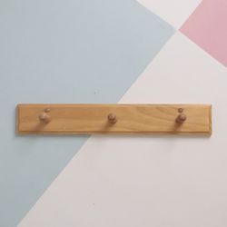 Wood 3 peg coat hanger