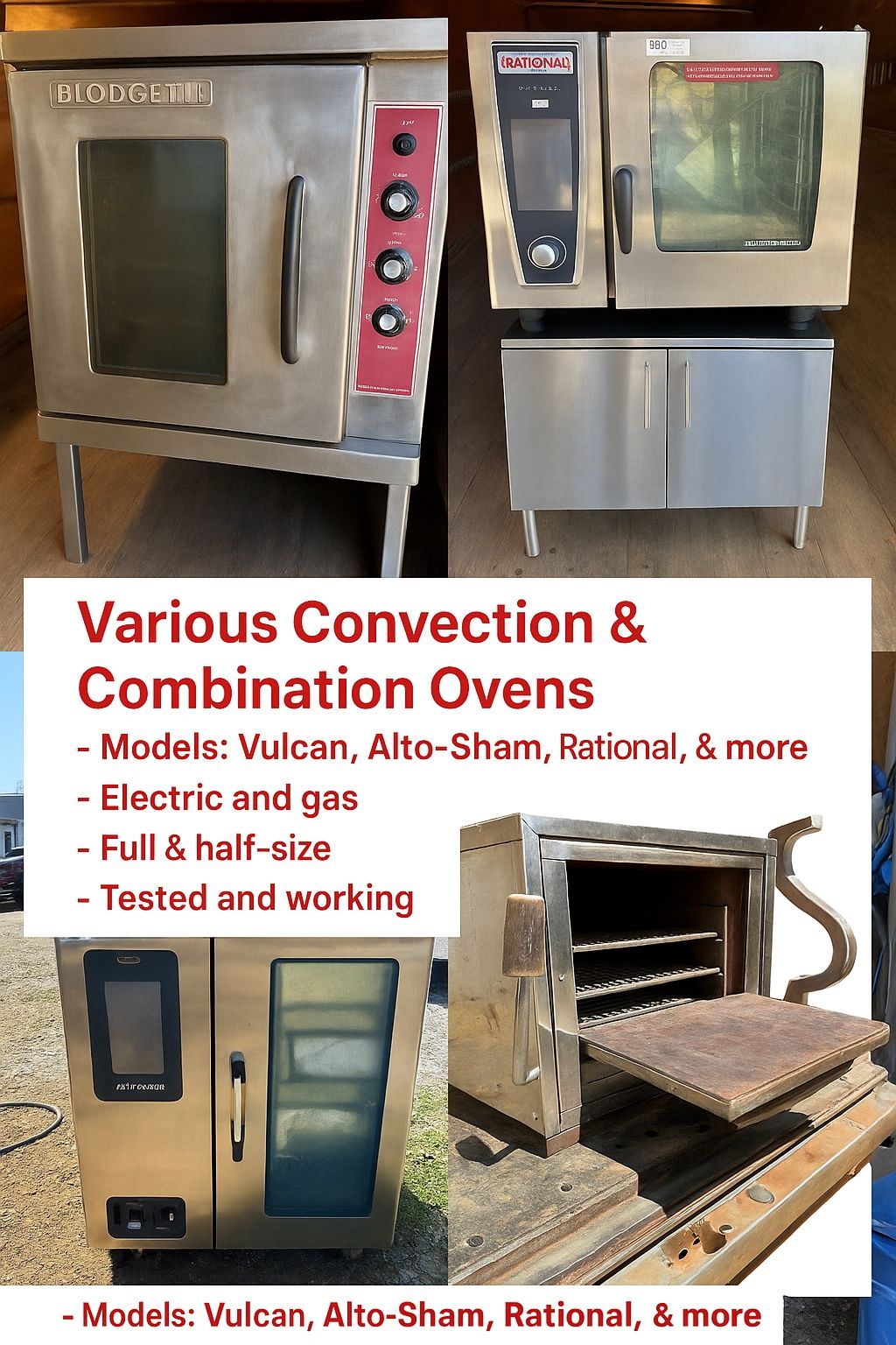 Various convection Ovens starting At $400