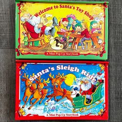 New Set of 2 Children’s Holiday Santa Pop-Up Books