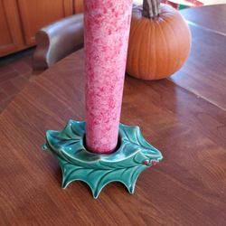Vintage Ceramic Candle Holder W/Candle