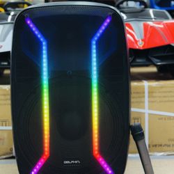 15" Rechargeable Bluetooth Speaker w/ Wireless Mic 