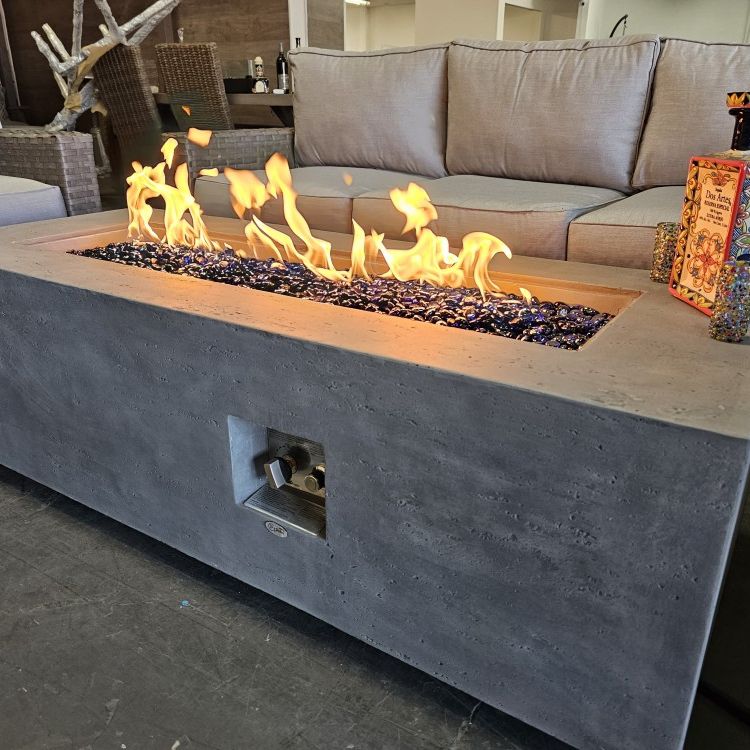 Concrete Fire Pit Patio Furniture Heater Outdoor Table