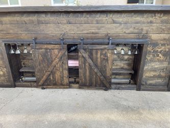 Wooden Bar With Barn doors
