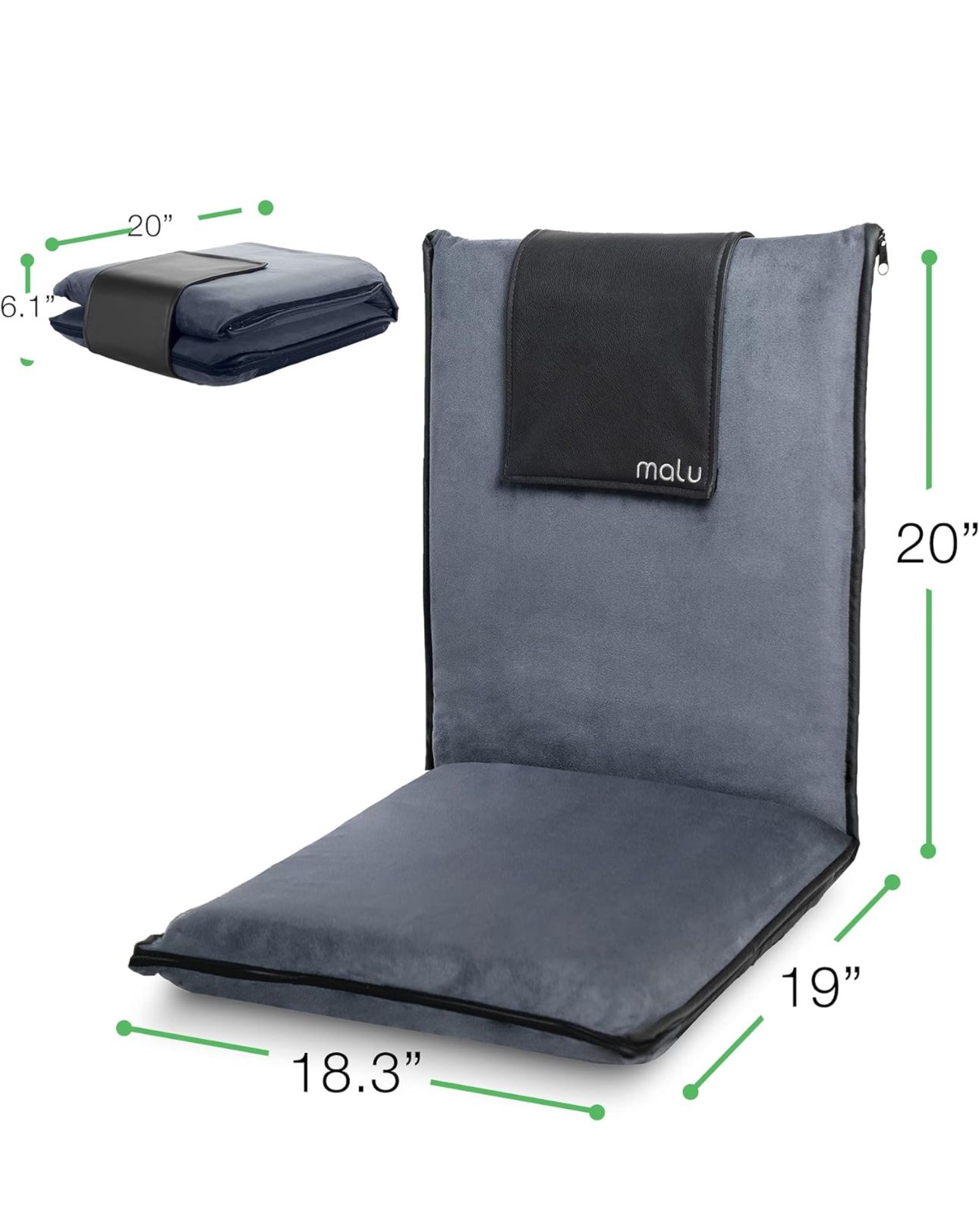 Luxury Padded Floor Chair with Back Support Meditation Cushion W/ Full Adjust.