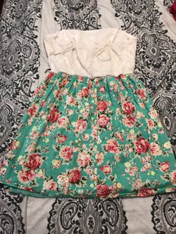 Strapless floral dress