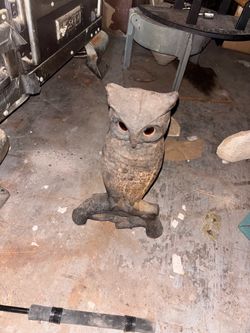 Vintage Cast Iron Owl Andiron