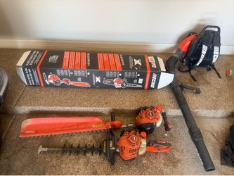 Echo landscaping equipment package – backpack blower + 2 hedge trimmers – $500 OBO