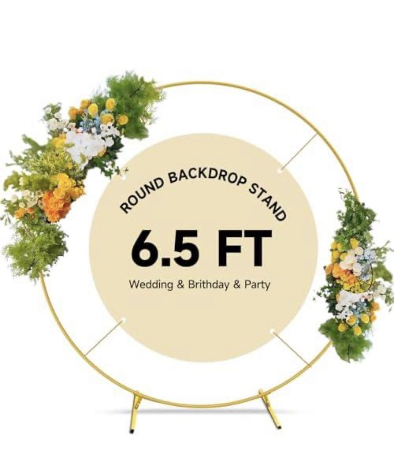 Ballon Arch Stand Metal Round Backdrop 6.5ft