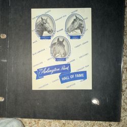 pamphlet titled "The Arlington Park Hall of Fame" honoring legendary racehorses