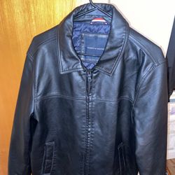 Tommy Hilfiger Faux Leather Jacket Mens L