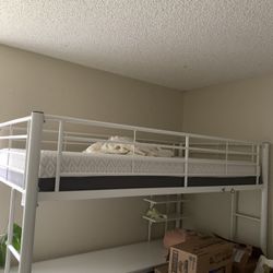 White twin loft bed 