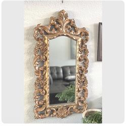 Gorgeous, TMC Turner Manufacturing Company,  rectangular Rococo/Hollywood Regency, Ornate, Gild and red tones mirror. Composite material that looks li