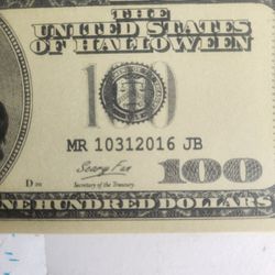 Halloween 100 BILL FROM OCTOBER 31, 2016