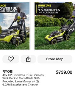 Ryobi 40V HP Brushless 21in Self-Propelled Lawn Mower