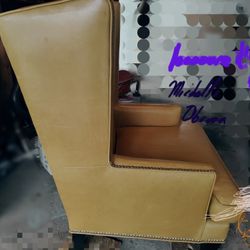 Astoria Brass Leather Armchair Like New