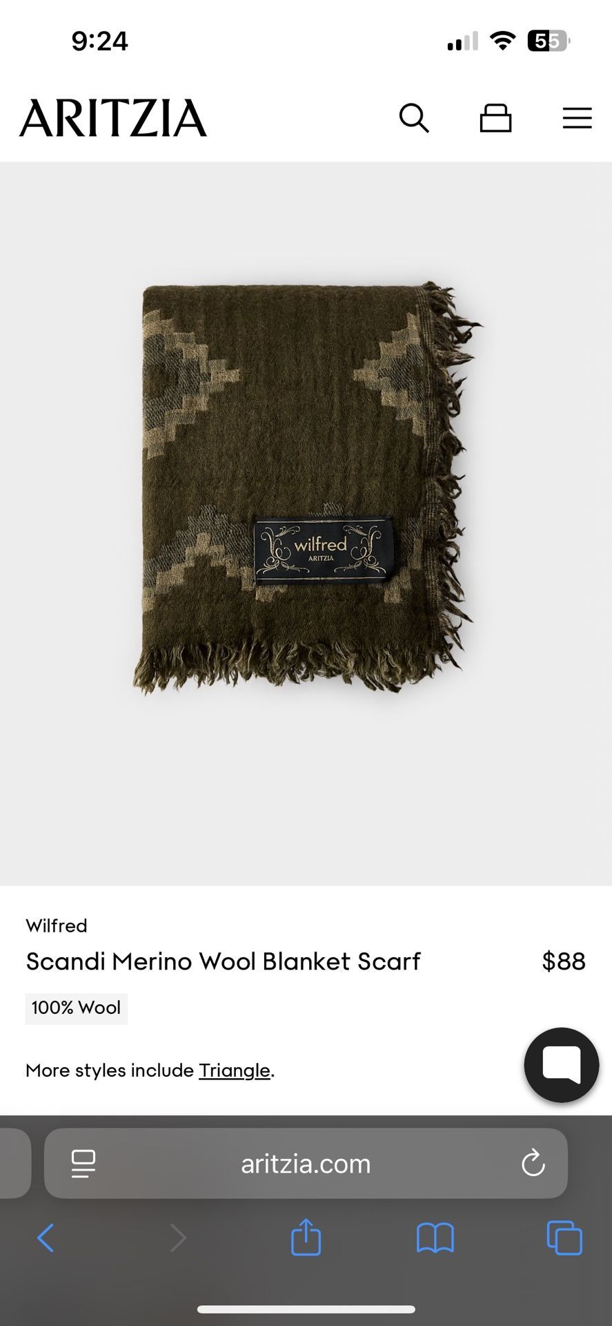Aritzia Wool Blanket Scarf