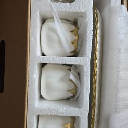 NEW Ceramic Seasoning Pot Set - 3 Jars with Tray & Spoons