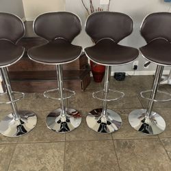 Brand New Set Of 4 brown Bar Stools (vista) / brown Pub Stools / Adjustable Height And Swivel / Price Is Firm / Pick Up Only  new in 📦 