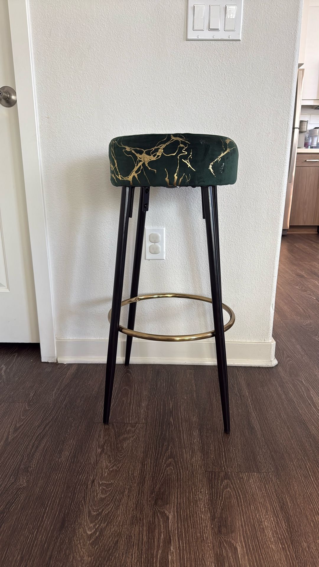 4 Dark Green Bar Stools