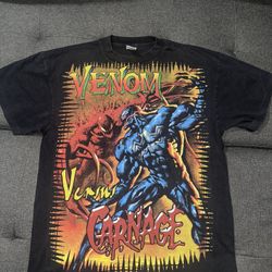 Venom Vs Carnage Vintage Style Modern Boot AOP Double Sided Shirt Big Marvel