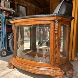 Curved Glass Lighted Display Case