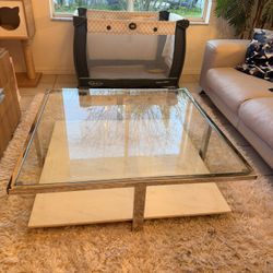 Marble & Stainless Steel Coffee Table