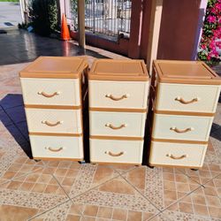 3 Vintage Plastic Drawers 